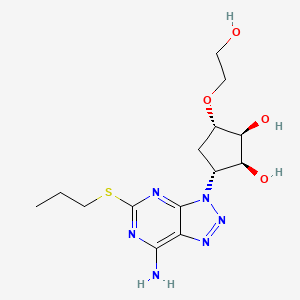 Struktur - (1S,2S,3R,5S)-3-(7-amino-5-(propylthio)-3H-[1,2,3]triazolo[4,5-d]pyrimidin-3-yl)-5-(2-hydroxyethoxy)cyclopentane-1,2-diol, 99%