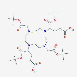 Struktur - 1,4,7-Tris(1,1-dimethylethyl) 10-[3-carboxy-1-[(1,1-dimethylethoxy)carbonyl]propyl]-α4-(2-carboxyethyl)-1,4,7,10-tetraazacyclododecane-1,4,7-triacetate, 95%