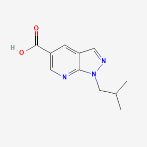 Struktur - 1-(2-Methylpropyl)-1H-pyrazolo[3,4-b]pyridine-5-carboxylic acid, 95%