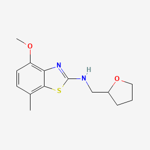 Struktur - 4-methoxy-7-methyl-N-((tetrahydrofuran-2-yl)methyl)benzo[d]thiazol-2-amine, 95%