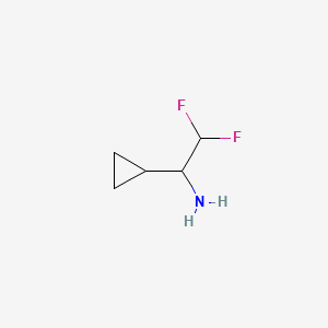 Struktur - 1-Cyclopropyl-2,2-difluoroethan-1-amine, 98%