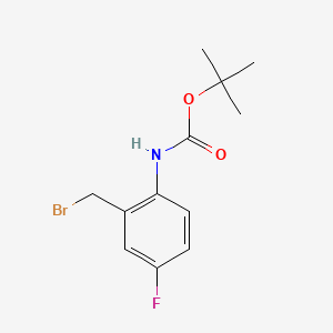 Struktur - 2-Amino-5-fluorobenzyl bromide, N-BOC protected, 95%