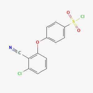 Struktur - 4-(3-Chloro-2-cyanophenoxy)benzene-1-sulfonyl chloride, 95%
