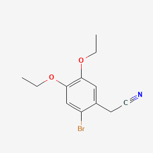 Struktur - 2-(2-Bromo-4,5-diethoxyphenyl)acetonitrile, 95%