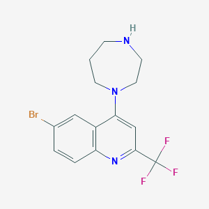 Struktur - 6-Bromo-4-(1,4-diazepan-1-yl)-2-(trifluoromethyl)quinoline