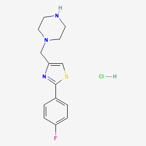 Struktur - 1-{[2-(4-fluorophenyl)-1,3-thiazol-4-yl]methyl}piperazine hydrochloride