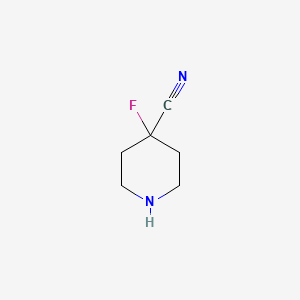 Struktur - 4-Fluoropiperidine-4-carbonitrile, 4-fluoro-4-Piperidinecarbonitrile
