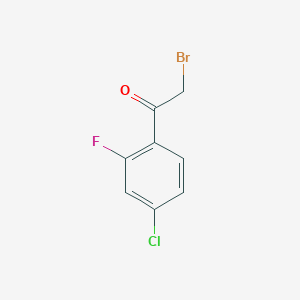 Struktur - 2-Bromo-1-(4-chloro-2-fluorophenyl)ethanone, 98%