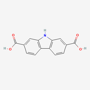 Struktur - 9H-Carbazole-2,7-dicarboxylic acid, 95% (HPLC)(contains <10%DMF)