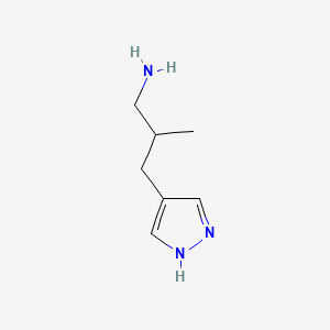 Struktur - 2-Methyl-3-(1H-pyrazol-4-yl)propan-1-amine, 95%