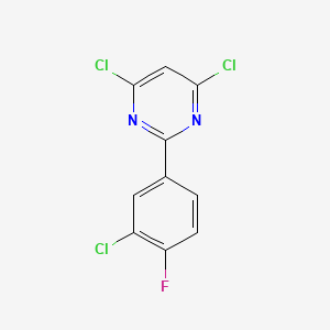 Struktur - 4,6-Dichloro-2-(3-chloro-4-fluorophenyl)pyrimidine, 95%