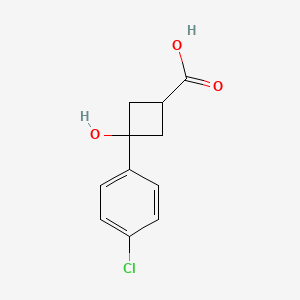 Struktur - trans-3-(4-Chlorophenyl)-3-hydroxycyclobutanecarboxylic acid, 95%