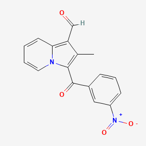 Struktur - 2-Methyl-3-(3-nitrobenzoyl)indolizine-1-carbaldehyde, 2-Methyl-3-(3-nitro-benzoyl)-indolizine-1-carbaldehyde