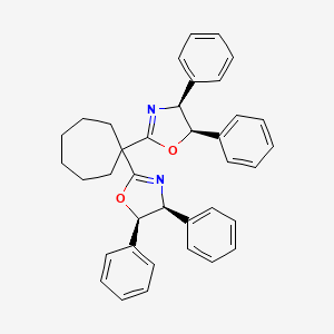 Struktur - (4S,4S,5R,5R)-2,2-(Cycloheptane-1,1-diyl)bis(4,5-diphenyl-4,5-dihydrooxazole)