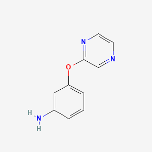 Struktur - 3-(Pyrazin-2-yloxy)aniline, Benzenamine, 3-(pyrazinyloxy)- (9CI)