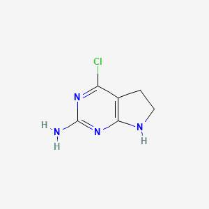 Struktur - 4-Chloro-6,7-dihydro-5H-pyrrolo[2,3-d]pyrimidin-2-amine