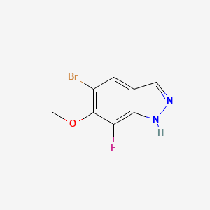 Struktur - 5-Bromo-7-fluoro-6-methoxy-1h-indazole, 95%