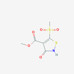 Struktur - 3-Hydroxy-5-methanesulfonyl-isothiazole-4-carboxylic acid methyl ester, 95%