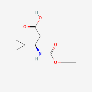 Struktur - (R)-3-((tert-butoxycarbonyl)amino)-3-cyclopropylpropanoic acid, 95%