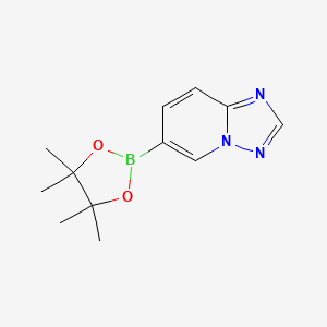 Structure - 6-(4，4，5，5-Tetramethyl-1，3，2-dioxaborolan-2-yl)-[1，2，4]triazolo[1，5-a]pyridine, 97%