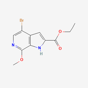 Structure - Ethyl 4-Bromo-7-Methoxy-1H-Pyrrolo[2,3-C]Pyridine-2-Carboxylate, 97%