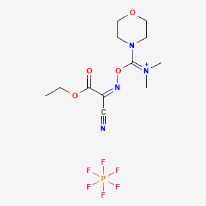 Structure - N-[1-(Cyano-2-ethoxy-2-oxoethylideneaminooxy)dimethylamino(morpholino)uronium Hexafluorophosphate, 99%