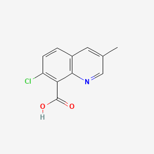 Structure - 7-Chloro-3-methylquinoline-8-carboxylic acid, 98%