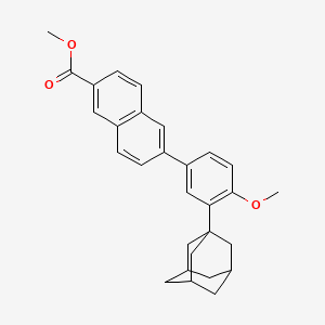 Structure - Methyl 6-(4-methoxy-3-tricyclo[3.3.1.13,7]dec-1-ylphenyl)-2-naphthalenecarboxylate, 95%