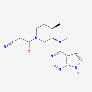 Structure - (3S,4R)-4-Methyl-3-(methyl-7H-pyrrolo[2,3-d]pyrimidin-4-ylamino)-β-oxo-1-piperidinepropanenitrile, 96%