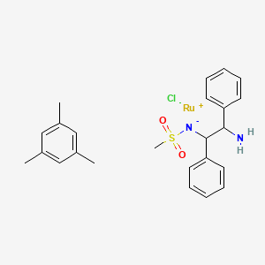 Structure - Chloro(mesitylene)[(1R,2R)-(-)-2-amino-1,2-diphenylethyl(methylsulfonylamido)]ruthenium(II), 98%