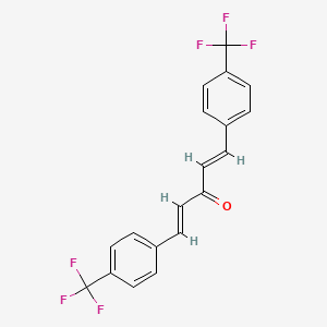 Structure - (1E,4E)-1,5-Bis[4-(trifluoromethyl)phenyl]-1,4-pentadien-3-one, 98%