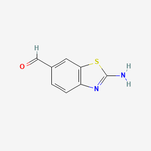 Structure - 2-Aminobenzothiazole-6-carboxaldehyde, 97%