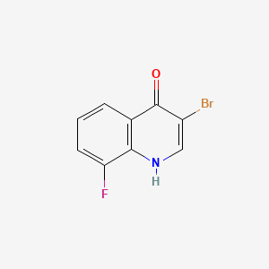 Structure - 3-Bromo-8-fluoroquinolin-4-ol, 95%