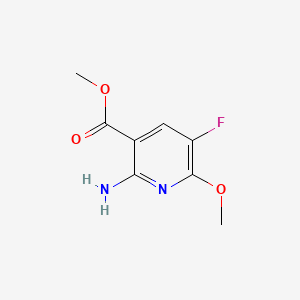 Structure - 3-Pyridinecarboxylicacid,2-amino-5-fluoro-6-methoxy-,methylester(9CI), 98%