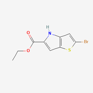 Structure - Ethyl 2-bromo-4H-thieno[3，2-b]pyrrole-5-carboxylate, 97%