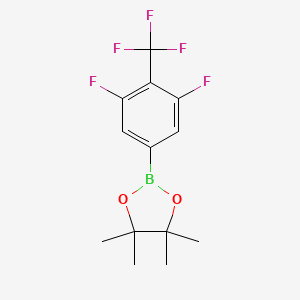 Structure - 2-(3,5-Difluoro-4-(trifluoromethyl)phenyl)-4,4,5,5-tetramethyl-1,3,2-dioxaborolane, 98%