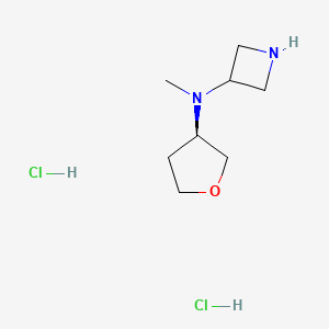 Structure - N-methyl-N-[(3R)-oxolan-3-yl]azetidin-3-amine dihydrochloride, 97%