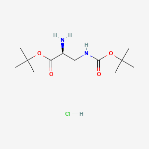 Structure - (S)-tert-Butyl 2-amino-3-((tert-butoxycarbonyl)amino)propanoate hydrochloride, 97%