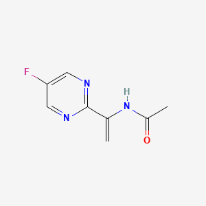 Structure - N-(1-(5-Fluoropyrimidin-2-yl)vinyl)acetamide, 95% mix TBC as stabilizer
