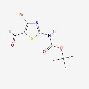 Structure - tert-Butyl (4-bromo-5-formylthiazol-2-yl)carbamate, 98%
