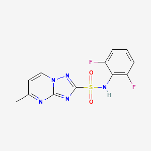 Structure - N-(2,6-Difluorophenyl)-5-methyl-[1,2,4]triazolo[1,5-a]pyrimidine-2-sulfonamide, 97%