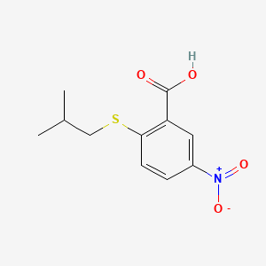 Structure - 2-[(2-Methylpropyl)sulfanyl]-5-nitrobenzoic acid, 95%