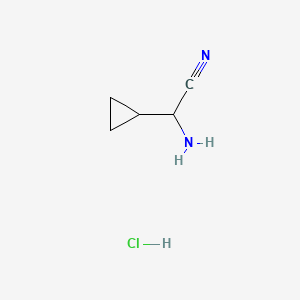 Structure - 2-Amino-2-Cyclopropylacetonitrile Hydrochloride, 95%