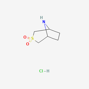 Structure - 3λ⁶-Thia-8-azabicyclo[3.2.1]octane 3,3-dioxide hydrochloride, 97%