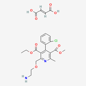 Structure - 3-Ethyl 5-methyl 2-((2-aminoethoxy)methyl)-4-(2-chlorophenyl)-6-methylpyridine-3,5-dicarboxylate fumarate, 97%