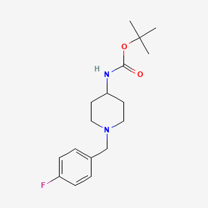 Structure - 1,1-Dimethylethyl N-[1-[(4-fluorophenyl)methyl]-4-piperidinyl]carbamate, 95%
