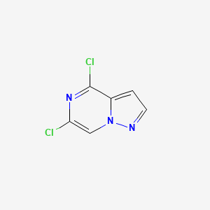 Structure - Pyrazolo[1,5-a]pyrazine, 4,6-dichloro-, 97%
