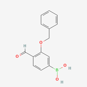 Structure - [3-(Benzyloxy)-4-formylphenyl]boronic acid, 96%