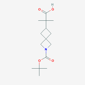 Structure - 2-(2-(tert-Butoxycarbonyl)-2-azaspiro[3.3]heptan-6-yl)-2-methylpropanoic acid, 97%