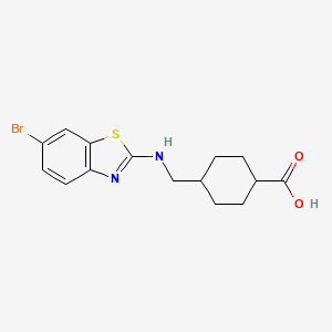 Structure - trans-4-[[(6-bromo-1,3-benzothiazol-2-yl)amino]methyl]cyclohexanecarboxylic acid, 97%